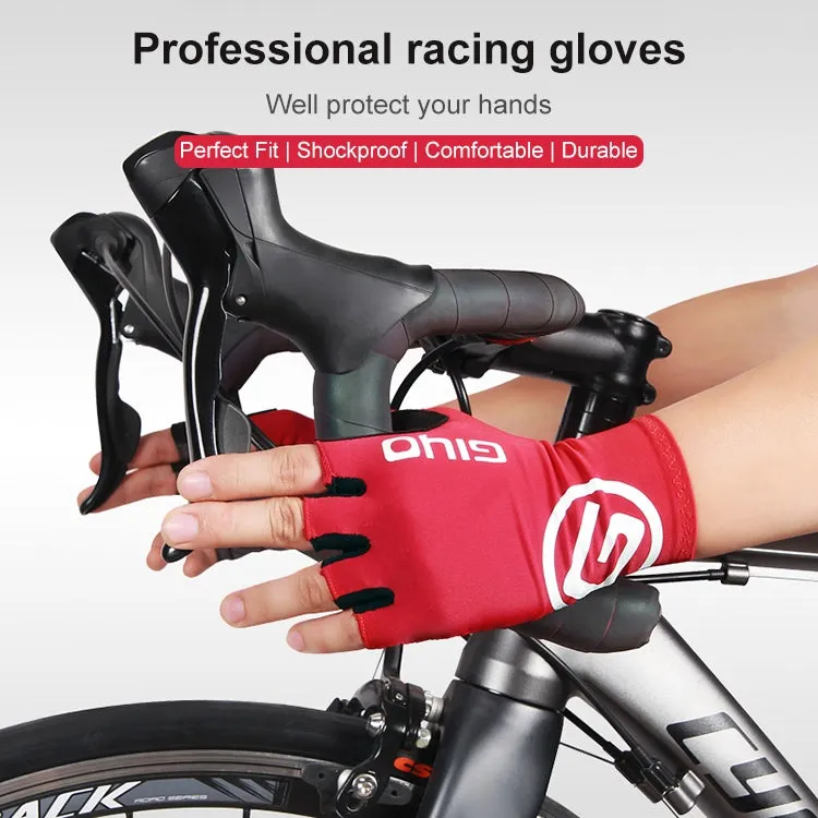 GIYO Outdoor Half-Finger Gloves Mountain Road Bike Cycling Gloves, Size: M(Red)