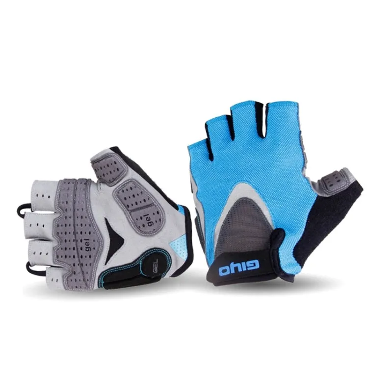 GIYO S-01 GEL Shockproof Cycling Half Finger Gloves Anti-slip Bicycle Gloves, Size: S(Blue)