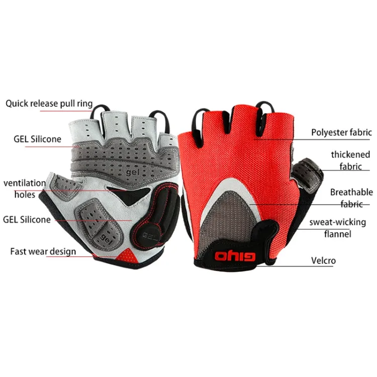 GIYO S-01 GEL Shockproof Cycling Half Finger Gloves Anti-slip Bicycle Gloves, Size: S(Blue)