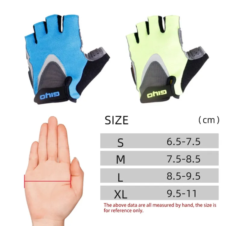 GIYO S-01 GEL Shockproof Cycling Half Finger Gloves Anti-slip Bicycle Gloves, Size: S(Blue)