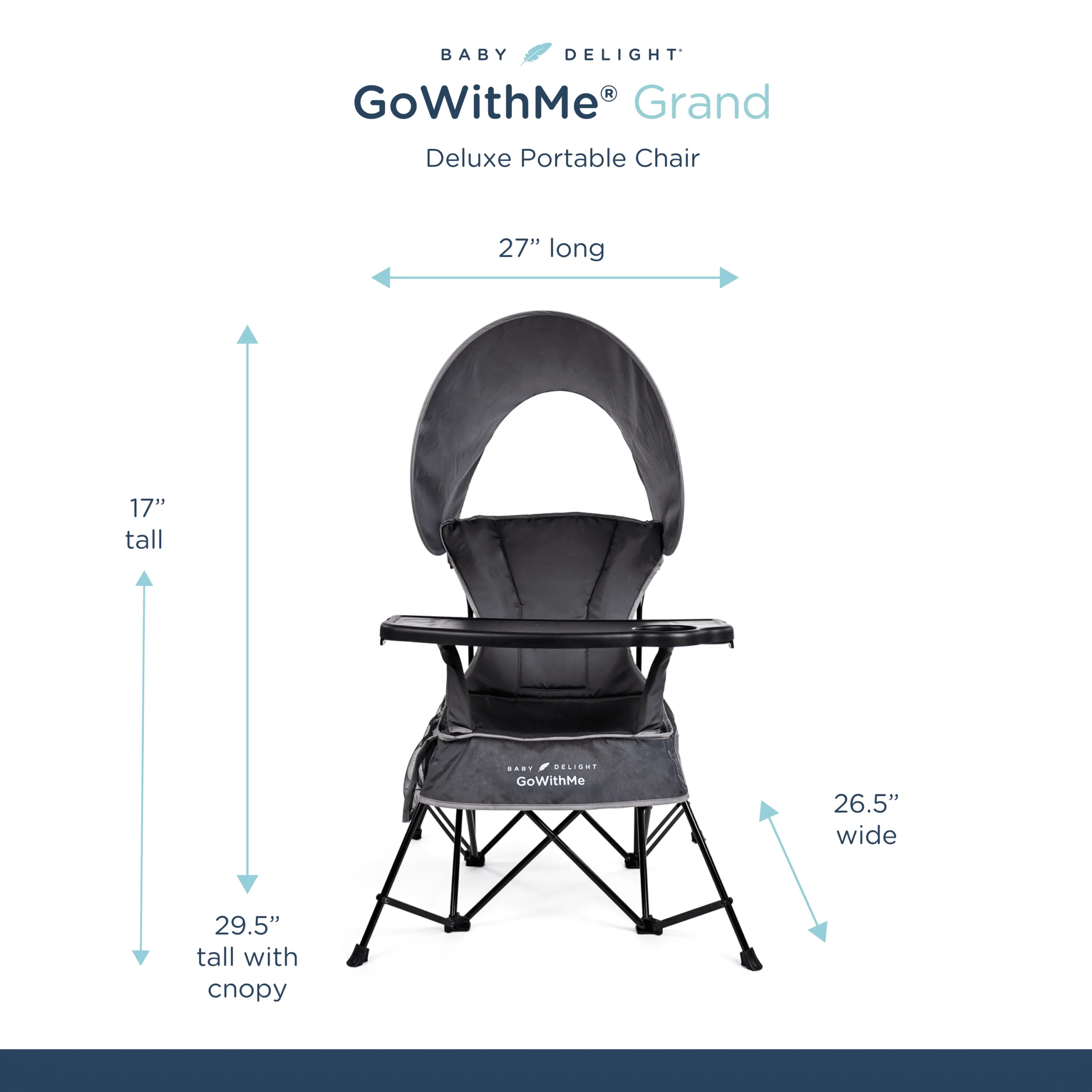 Go With Me® Grand Deluxe Portable Chair for Kids - Grey