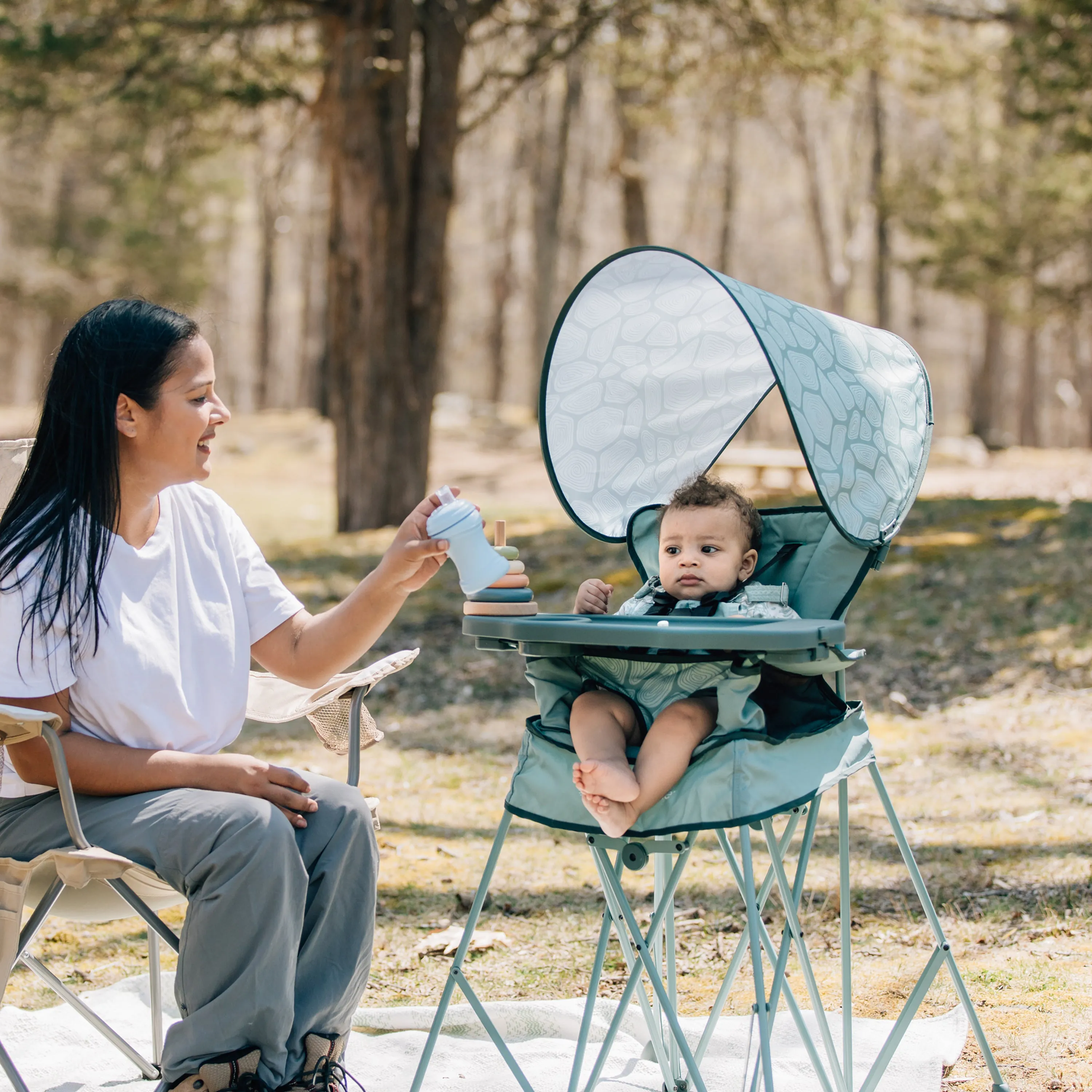 Go With Me® Uplift Deluxe Portable High Chair with Canopy - Garden Green