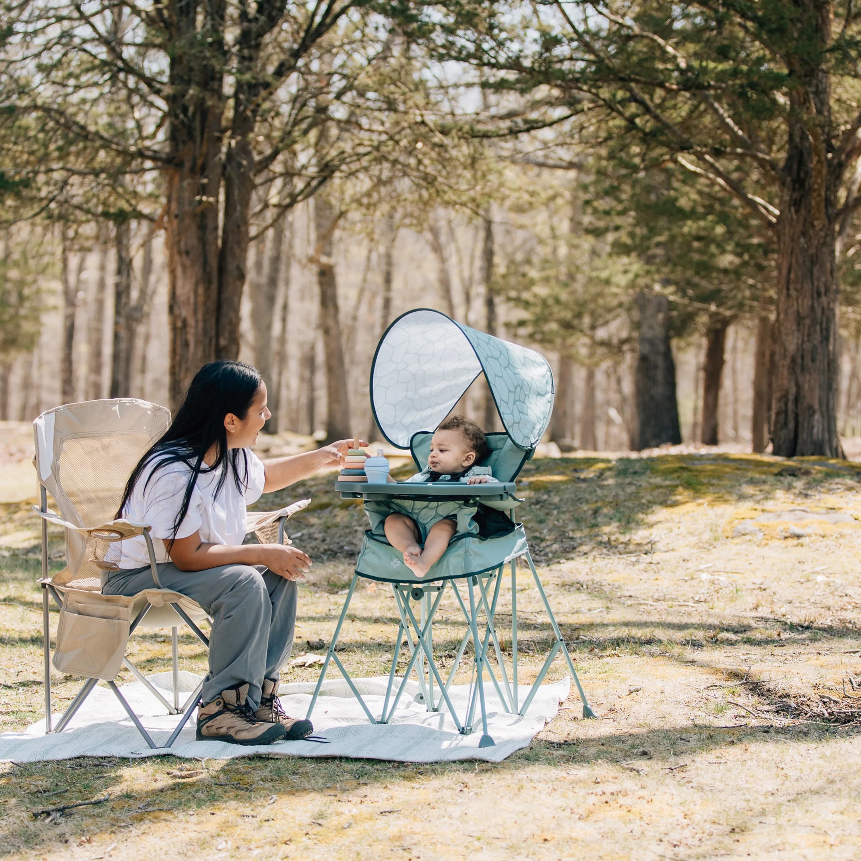 Go With Me® Uplift Deluxe Portable High Chair with Canopy - Garden Green