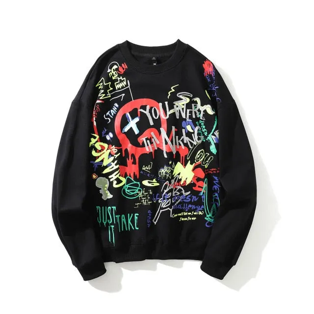 Graffiti Letter Print Sweatshirts