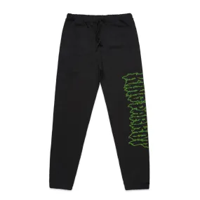 Green Logo Track Pants (Black)