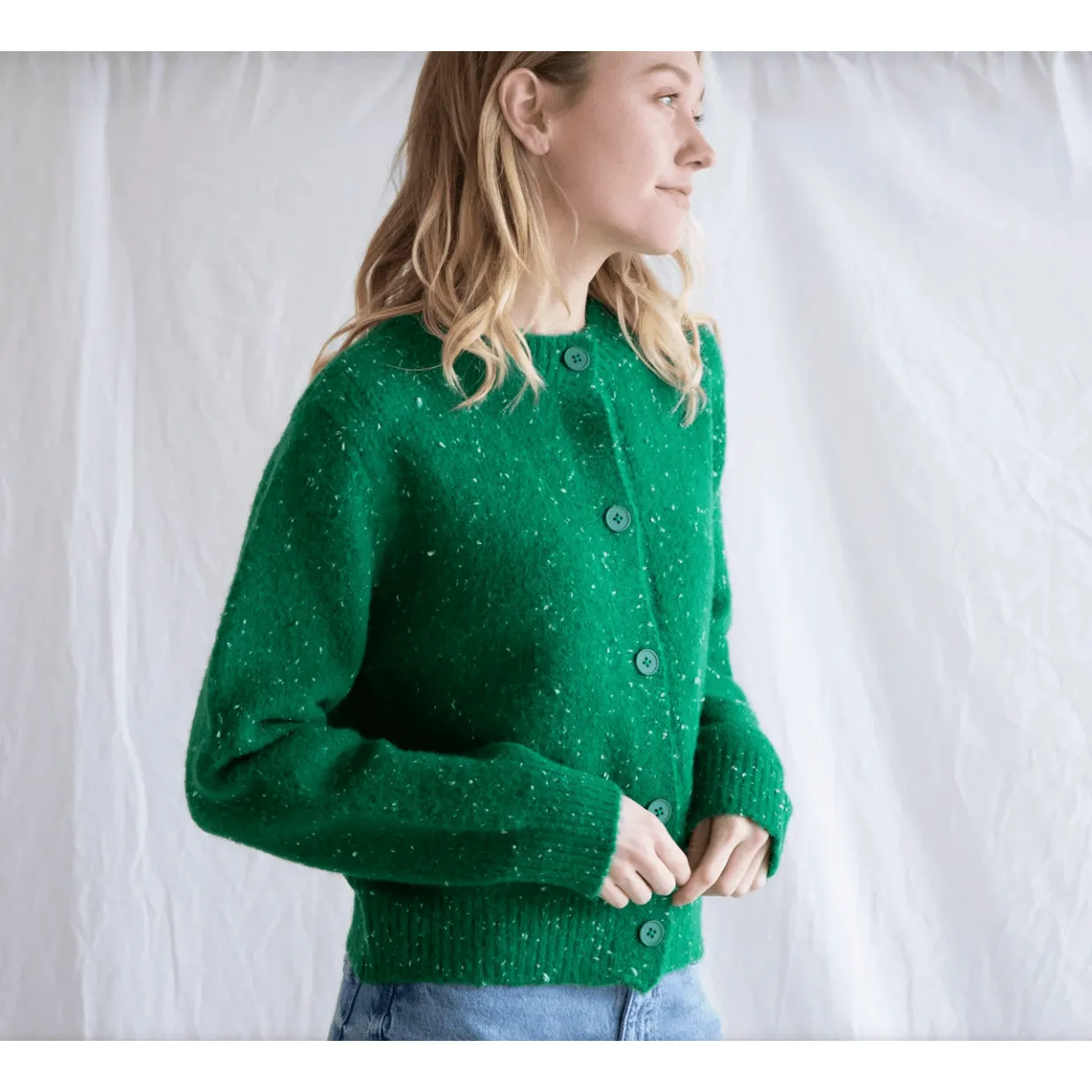 Green Speckled Cardigan