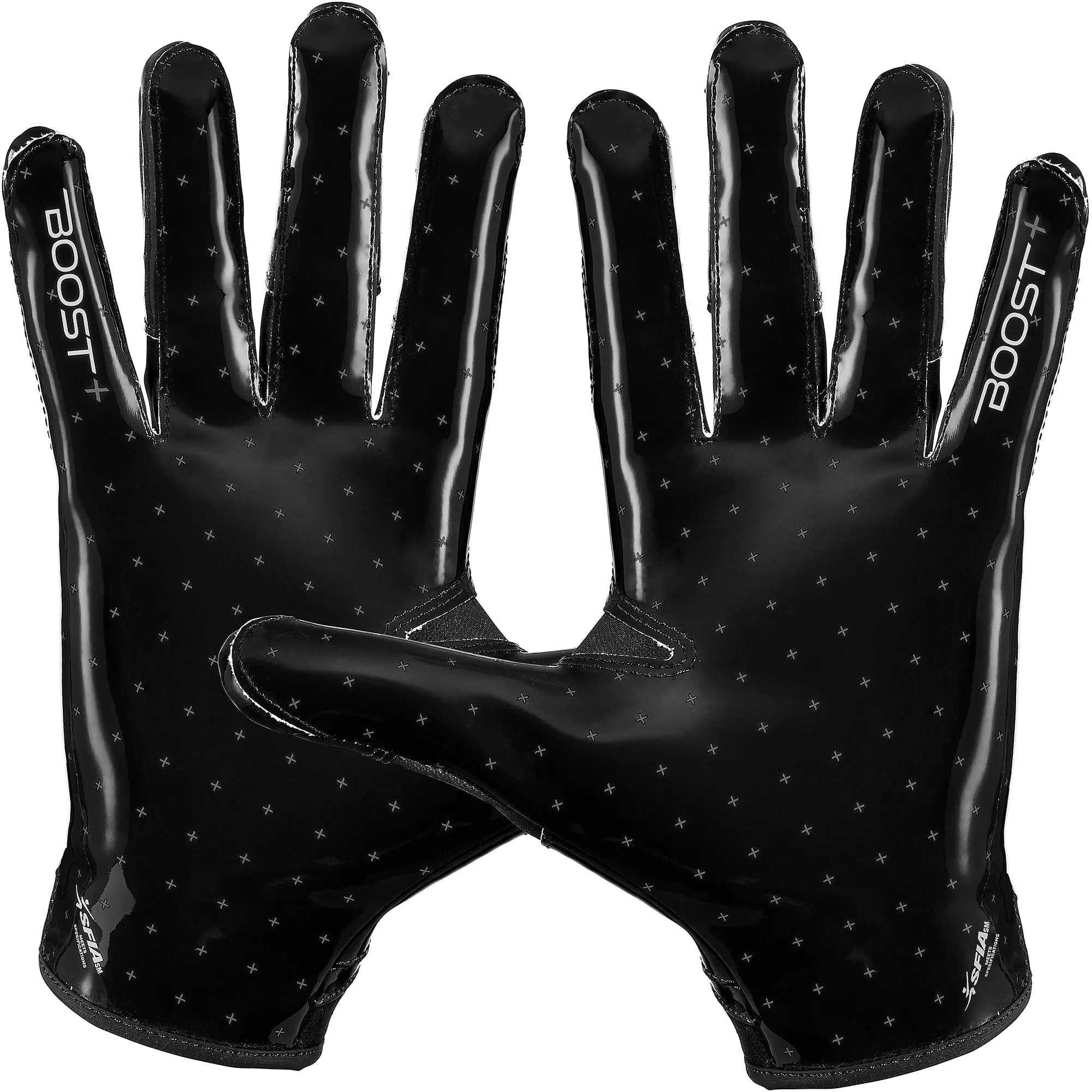 Grip Boost Solid Black Stealth 6.0 Boost Plus Football Gloves