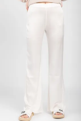 Hand-Painted Silk Pant in Bianco