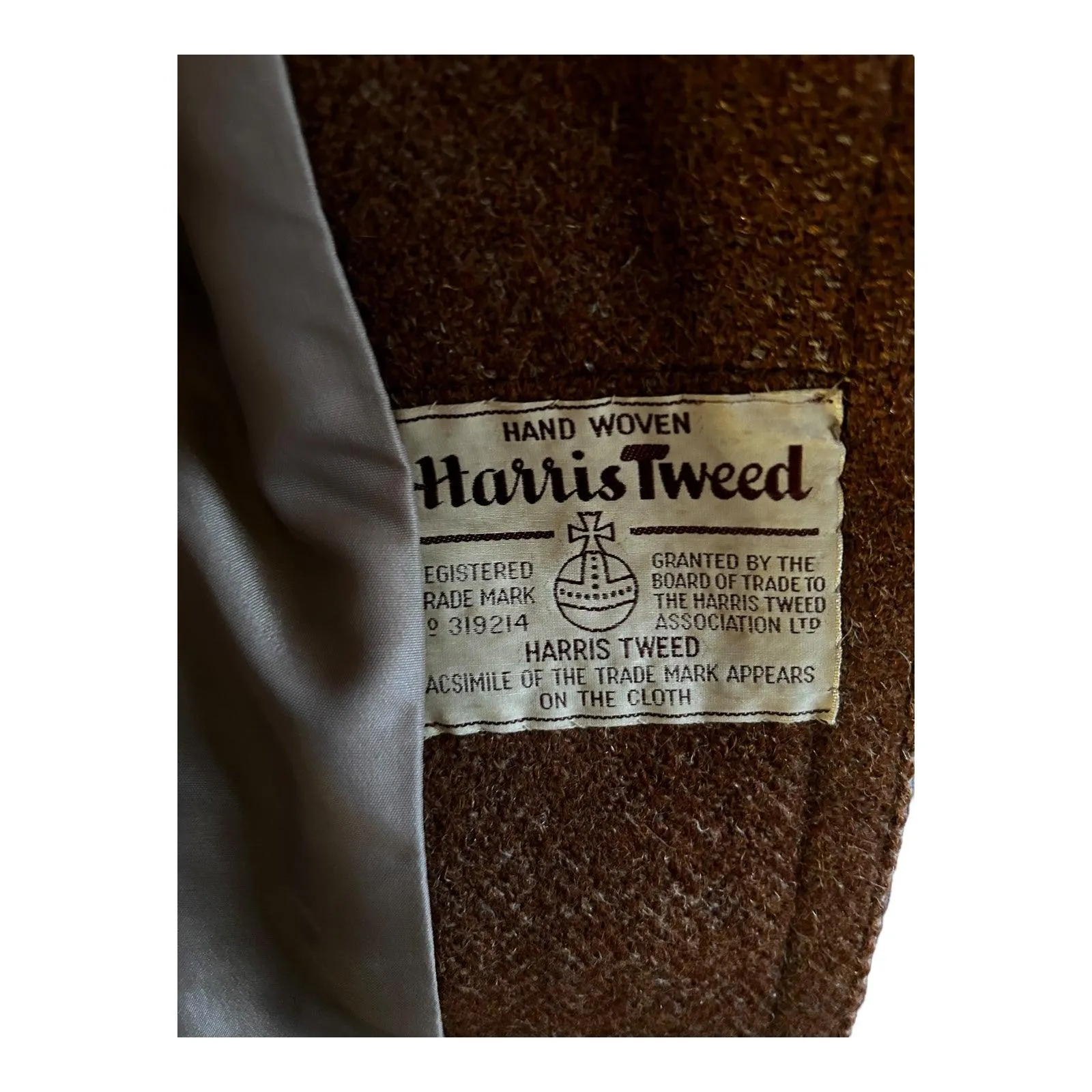 Harris Tweed Long Sleeved Brown Coat UK Size 14