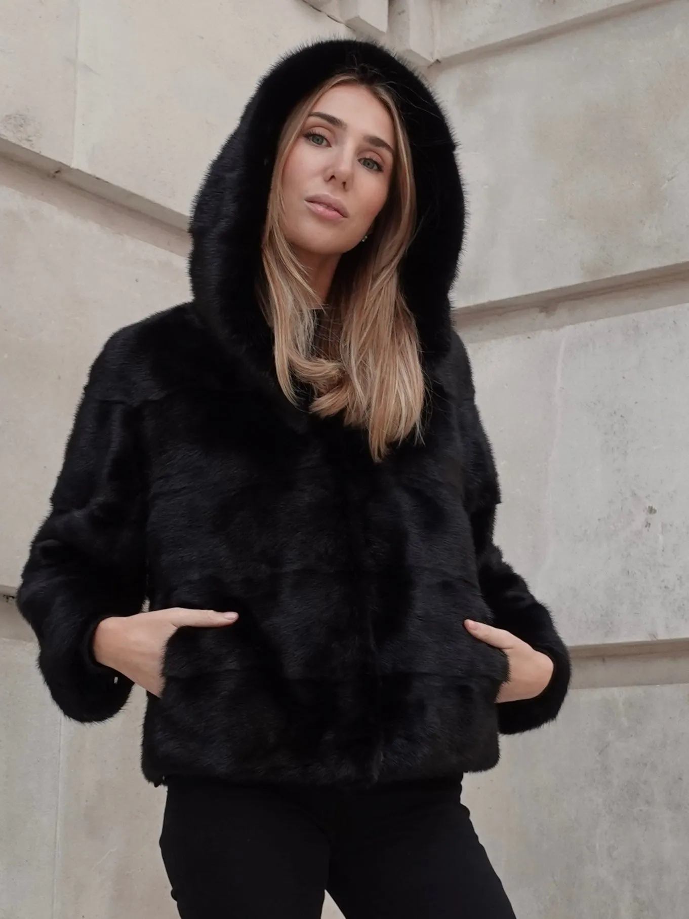 Hooded Alexandra Coat Black