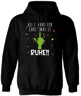 Hoodie - Grinch - All I want for Christmas is Ruhe! (Mittelfinger)