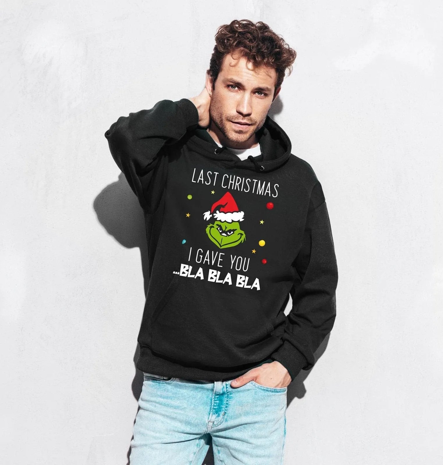 Hoodie - Grinch - Last Christmas I gave you ... bla bla bla (Gesicht)