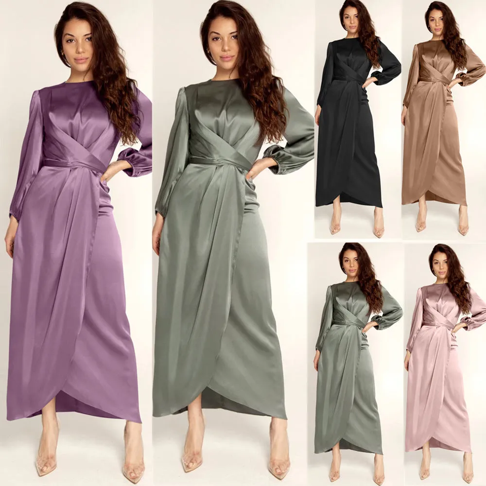 ikearlax Soft Waist Dress, HOTan and NEWn Dubai Satin Dress Gh0068