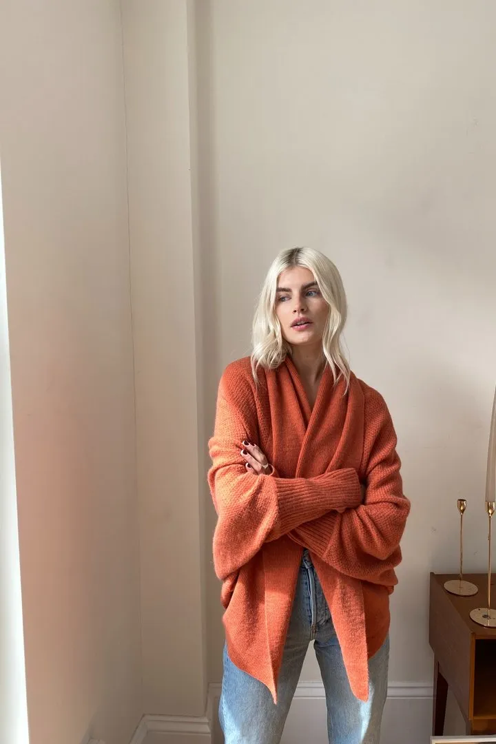 Isla Oversized Cardigan (Orange)