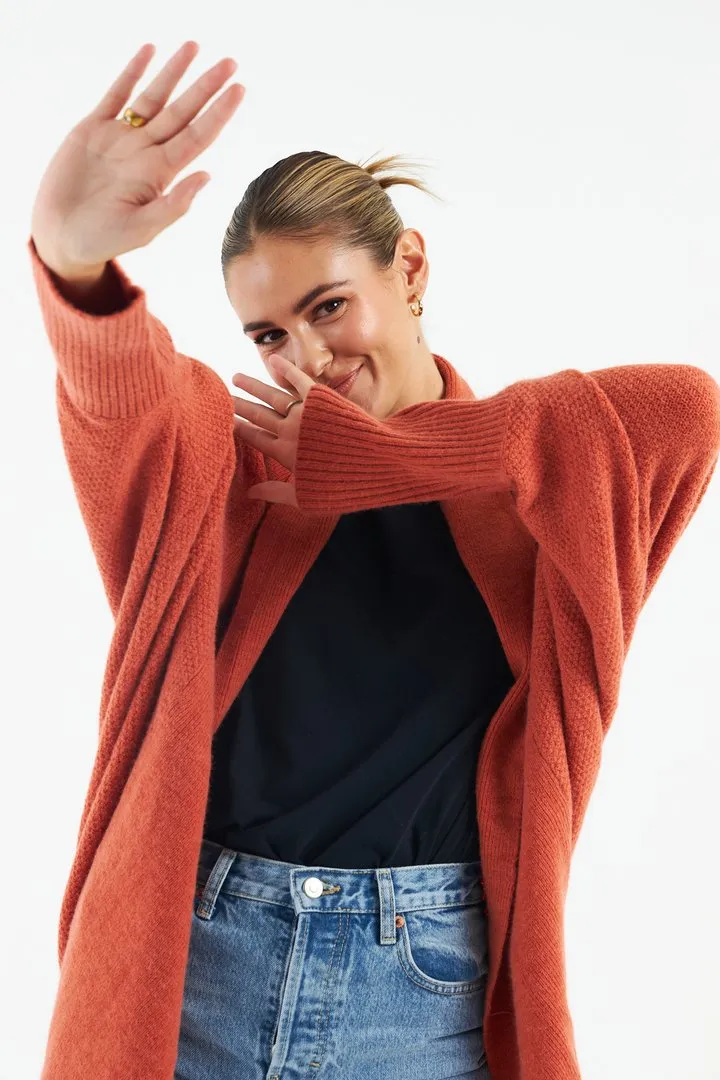 Isla Oversized Cardigan (Orange)