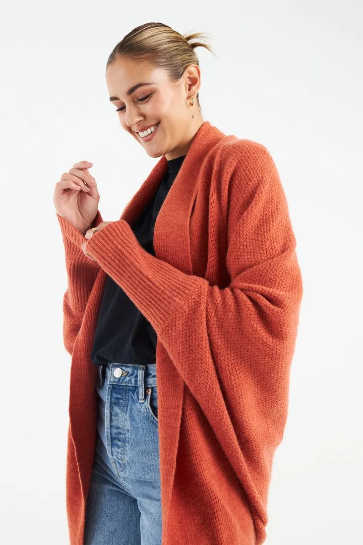 Isla Oversized Cardigan (Orange)