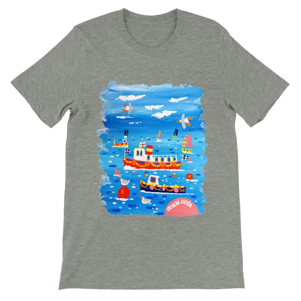 John Dyer Unisex Cornwall Art T-Shirt. 'Cornish Boats'. Cornwall Art Gallery