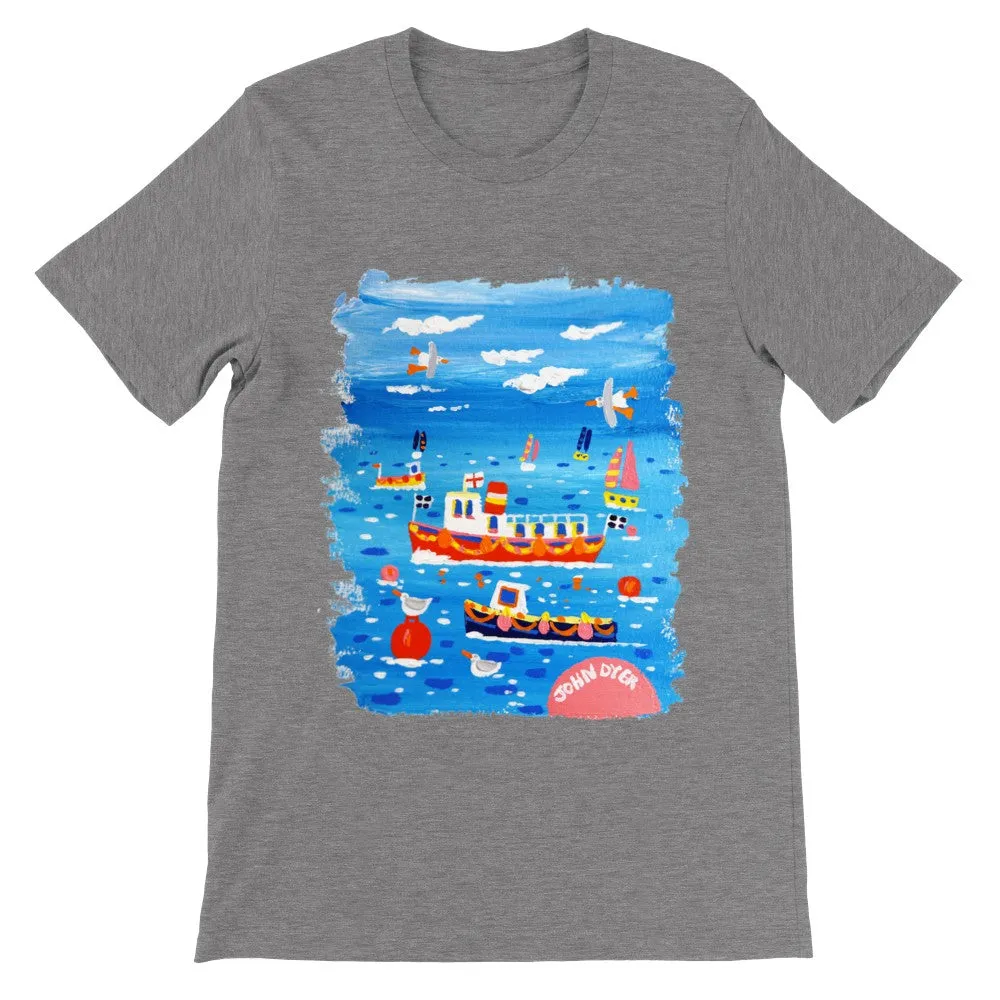 John Dyer Unisex Cornwall Art T-Shirt. 'Cornish Boats'. Cornwall Art Gallery