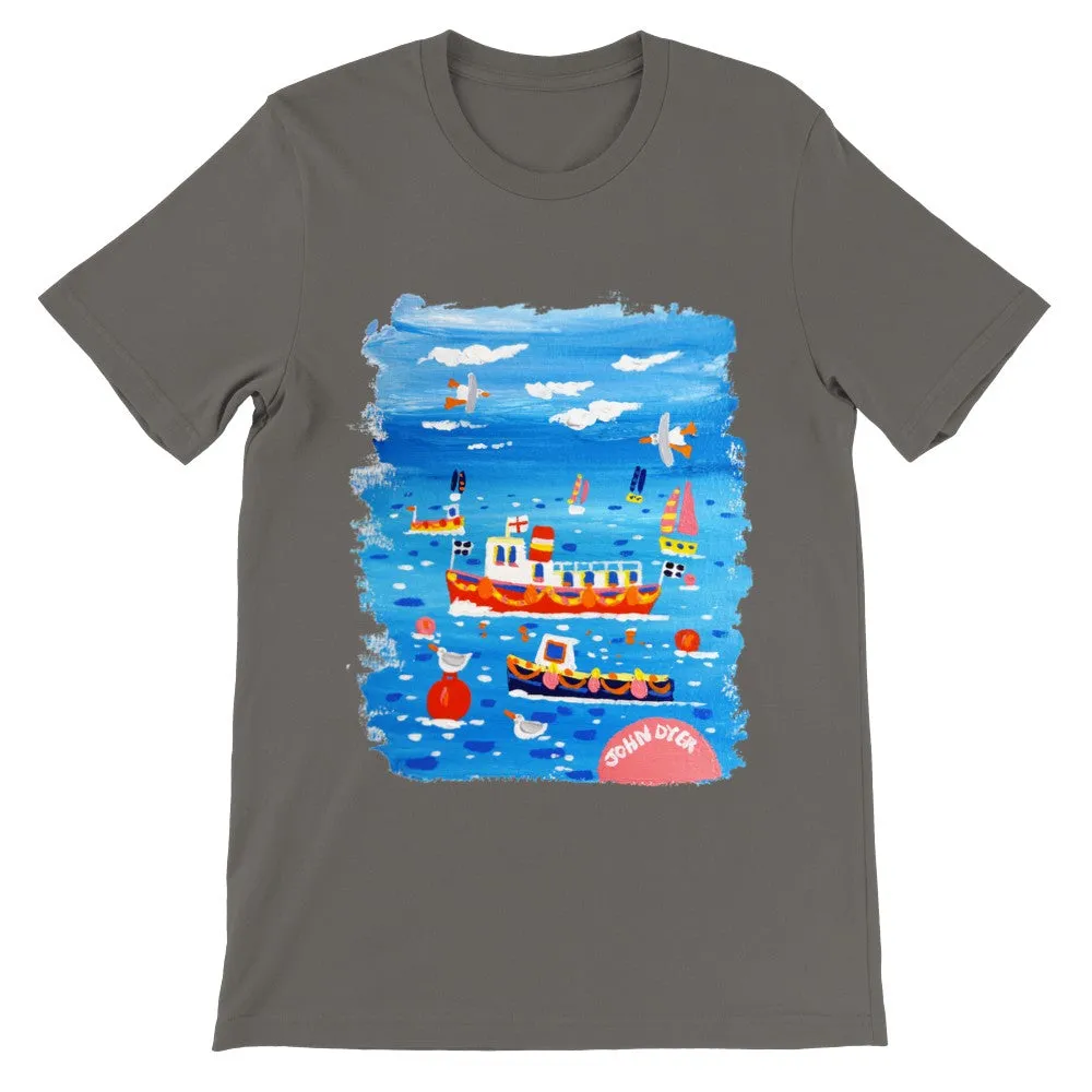 John Dyer Unisex Cornwall Art T-Shirt. 'Cornish Boats'. Cornwall Art Gallery