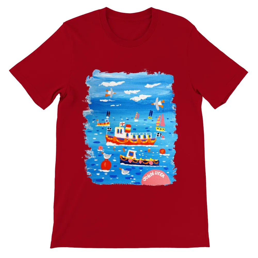 John Dyer Unisex Cornwall Art T-Shirt. 'Cornish Boats'. Cornwall Art Gallery