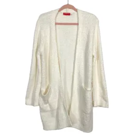 Josie Natori Cream Chenille Open Front Cardigan- Size S