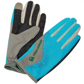 JUNGLE LEOPARD Outdoor Sports Mountaineering Full Finger Gloves Mesh Touch Screen Anti-Skid Gloves, Size: L(Lake Blue Gray)