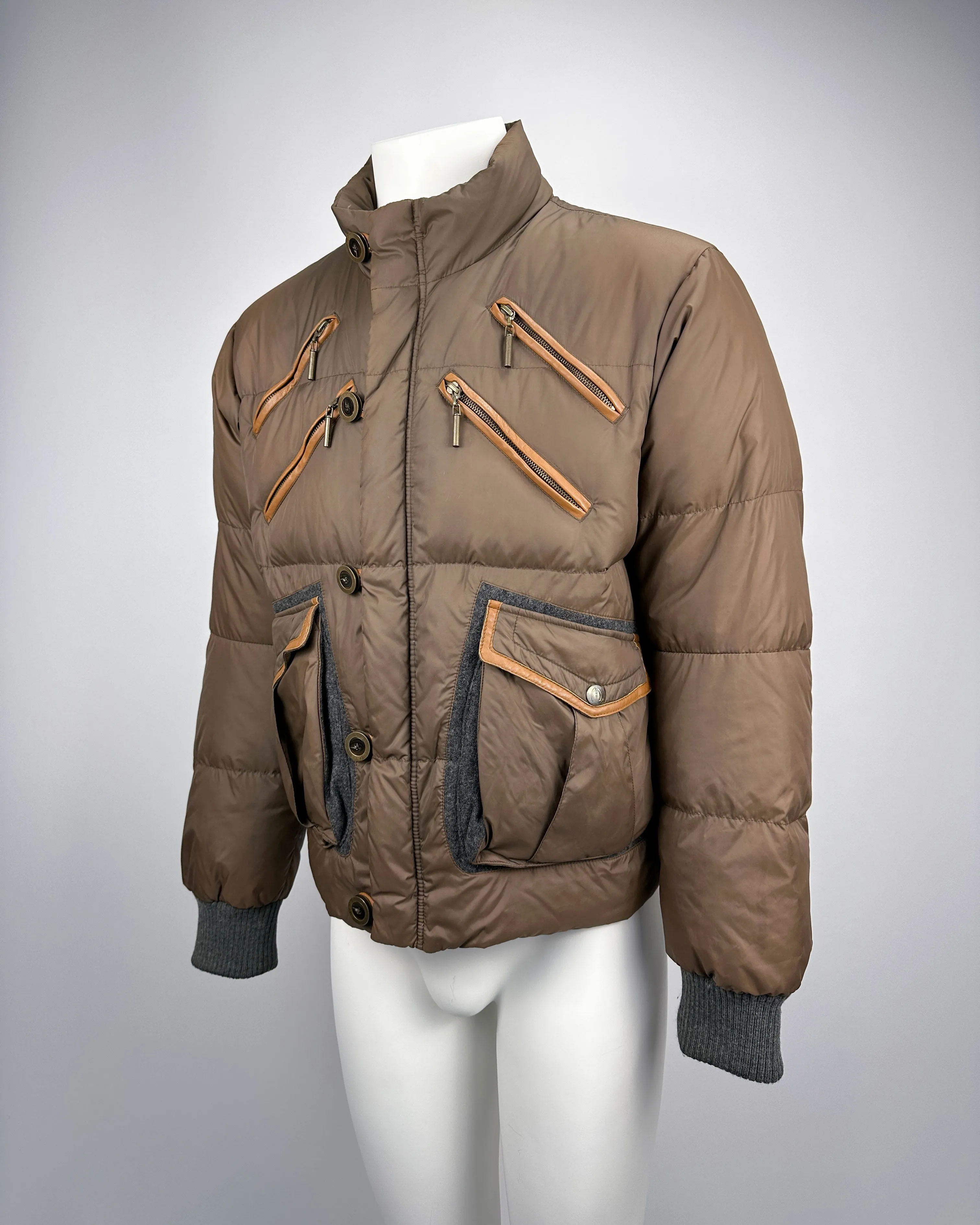 Just Cavalli Utility Brown Puffer Jacket 2000's