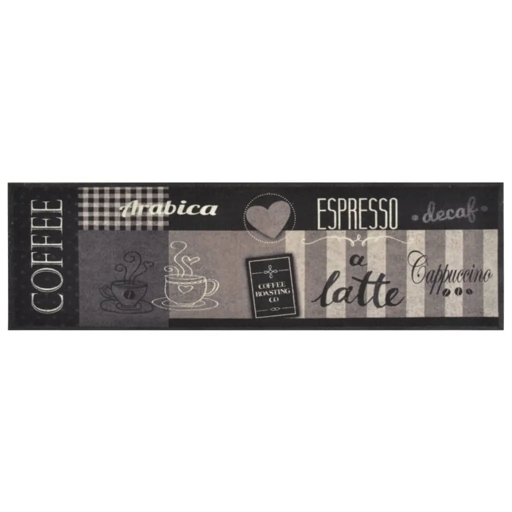 Kitchen Rug Washable Coffee Black 45x150 cm Velvet