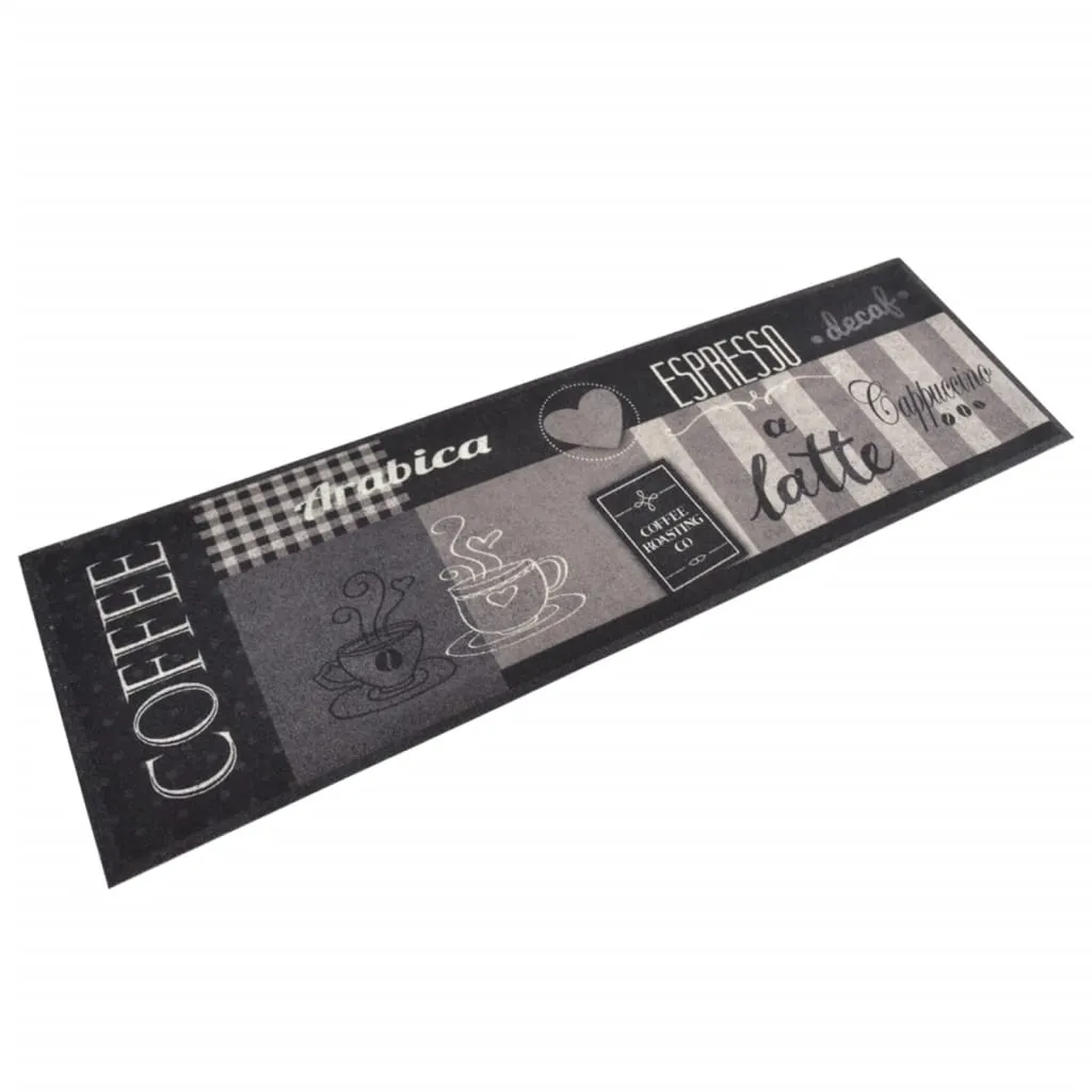 Kitchen Rug Washable Coffee Black 45x150 cm Velvet