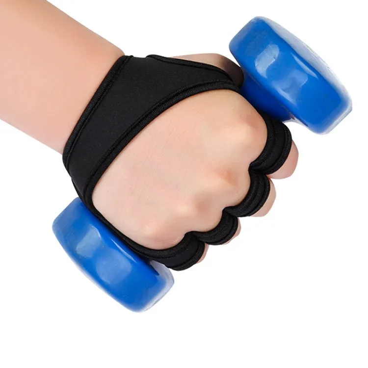 L Weightlifting Dumbbell Horizontal Bar Anti-cocoon Anti-slip Wrist Fitness Gloves(Black)