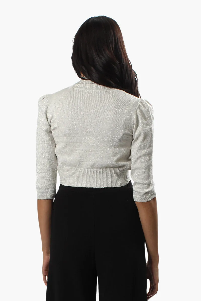 Limite 3/4 Sleeve Open Shrug Cardigan - Cream