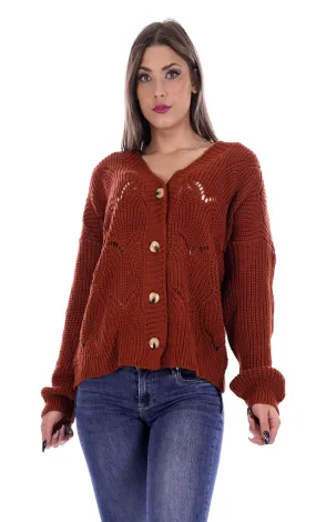 Lizalù Taglie Curvy Cardigan Marrone