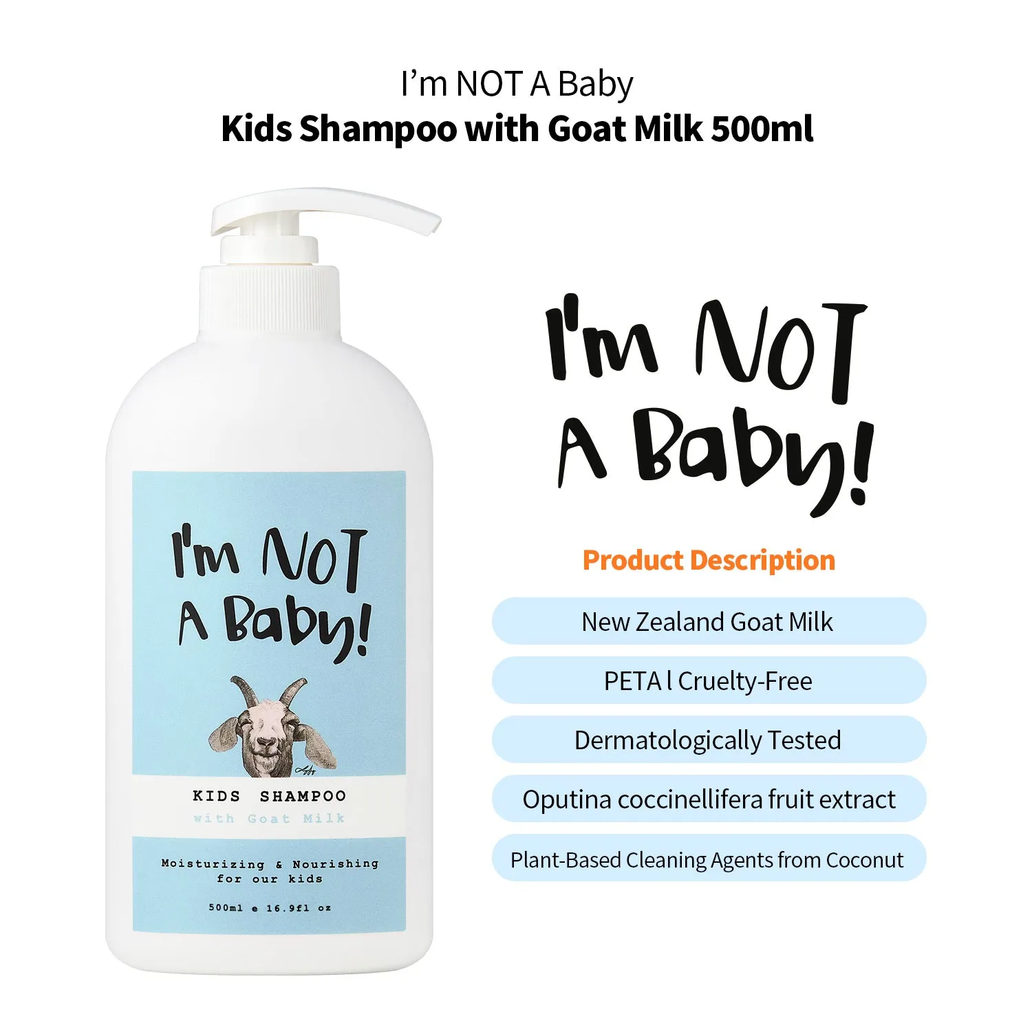 <I'm NOT Baby!> Kids Shower Gift Set 06 | Kids Shampoo, Hair Conditioner, Body Wash for Kids