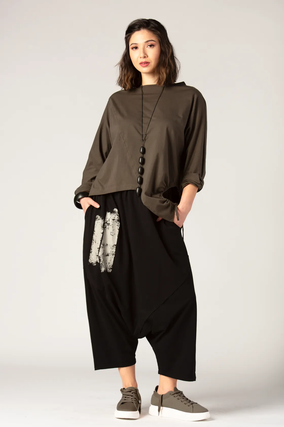 LUUKAA Sarouel Pant in Black Jersey