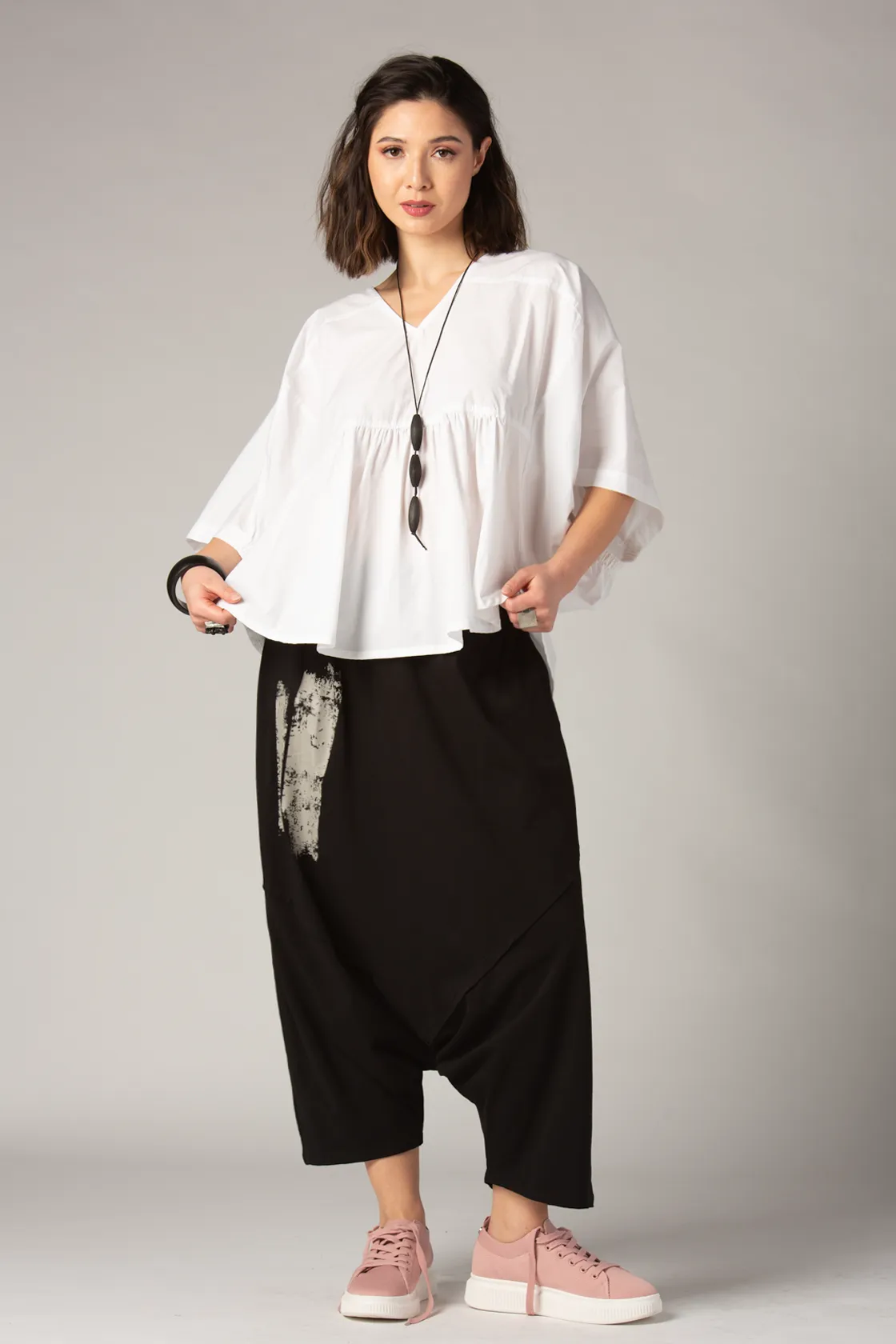 LUUKAA Sarouel Pant in Black Jersey