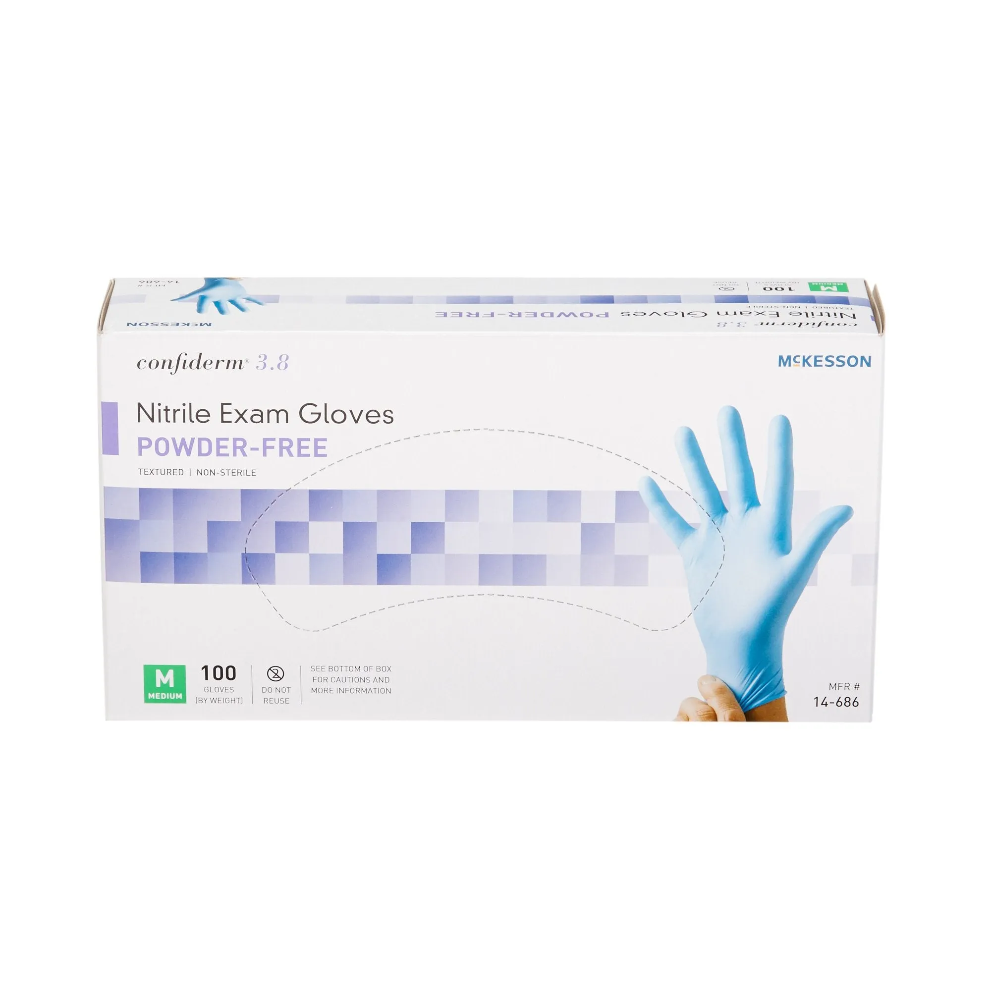 McKesson Confiderm® 3.8 Nitrile Exam Glove, Medium, Blue