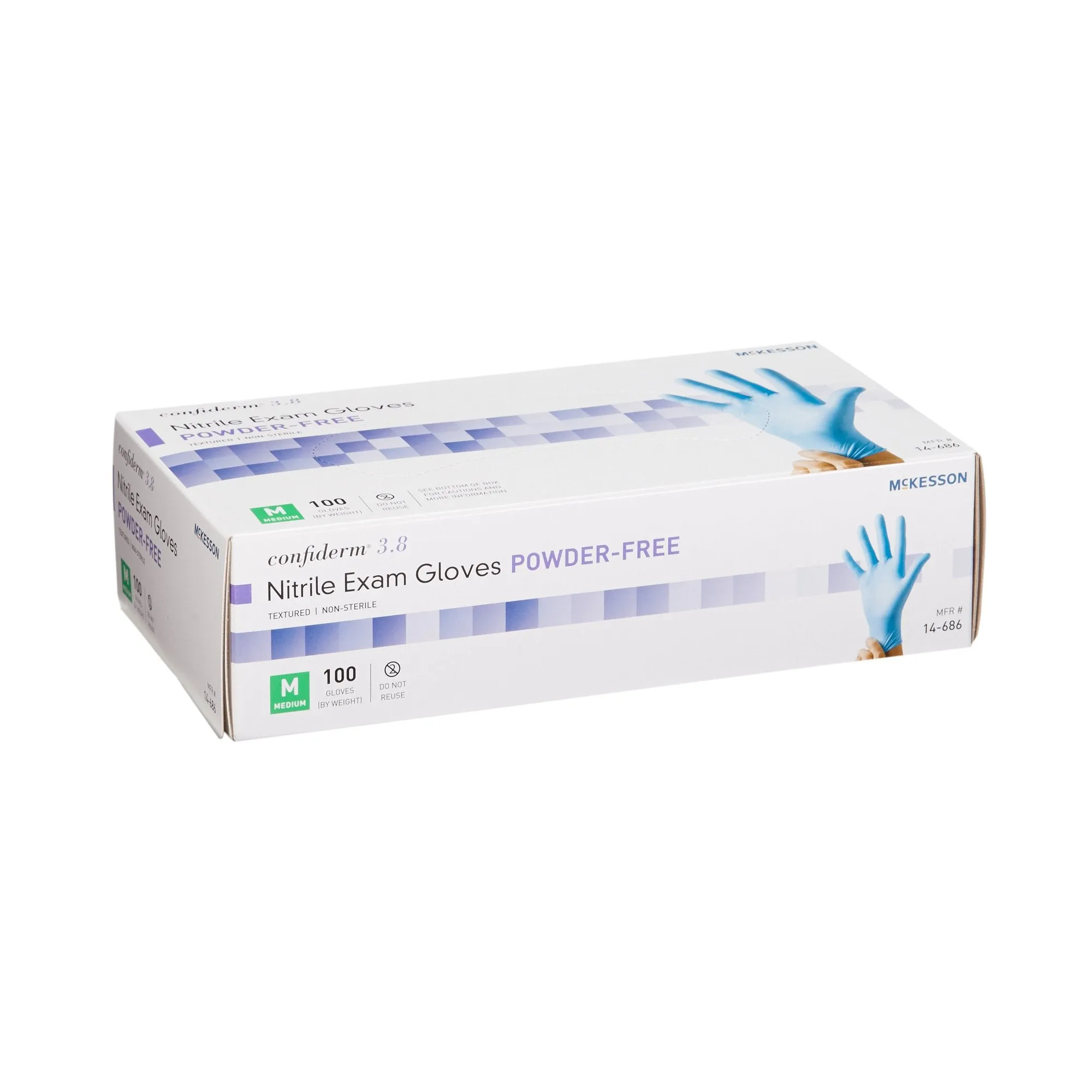 McKesson Confiderm® 3.8 Nitrile Exam Glove, Medium, Blue