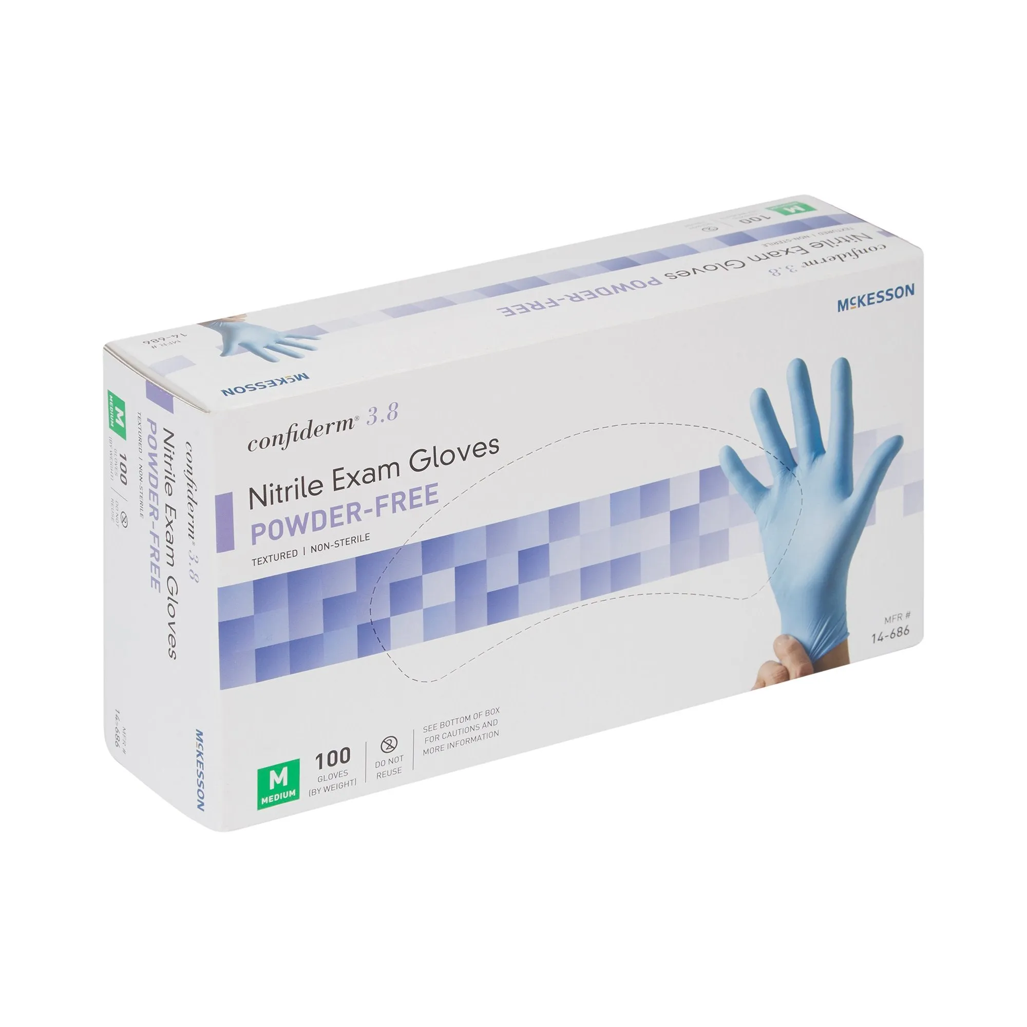 McKesson Confiderm® 3.8 Nitrile Exam Glove, Medium, Blue