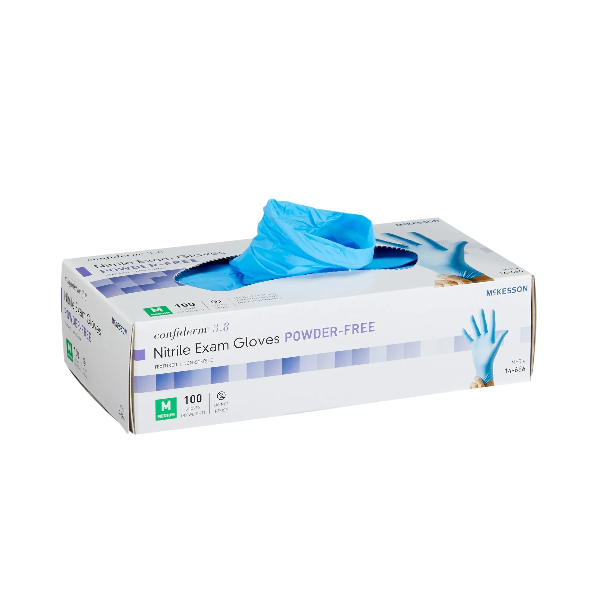 McKesson Confiderm® 3.8 Nitrile Exam Glove, Medium, Blue