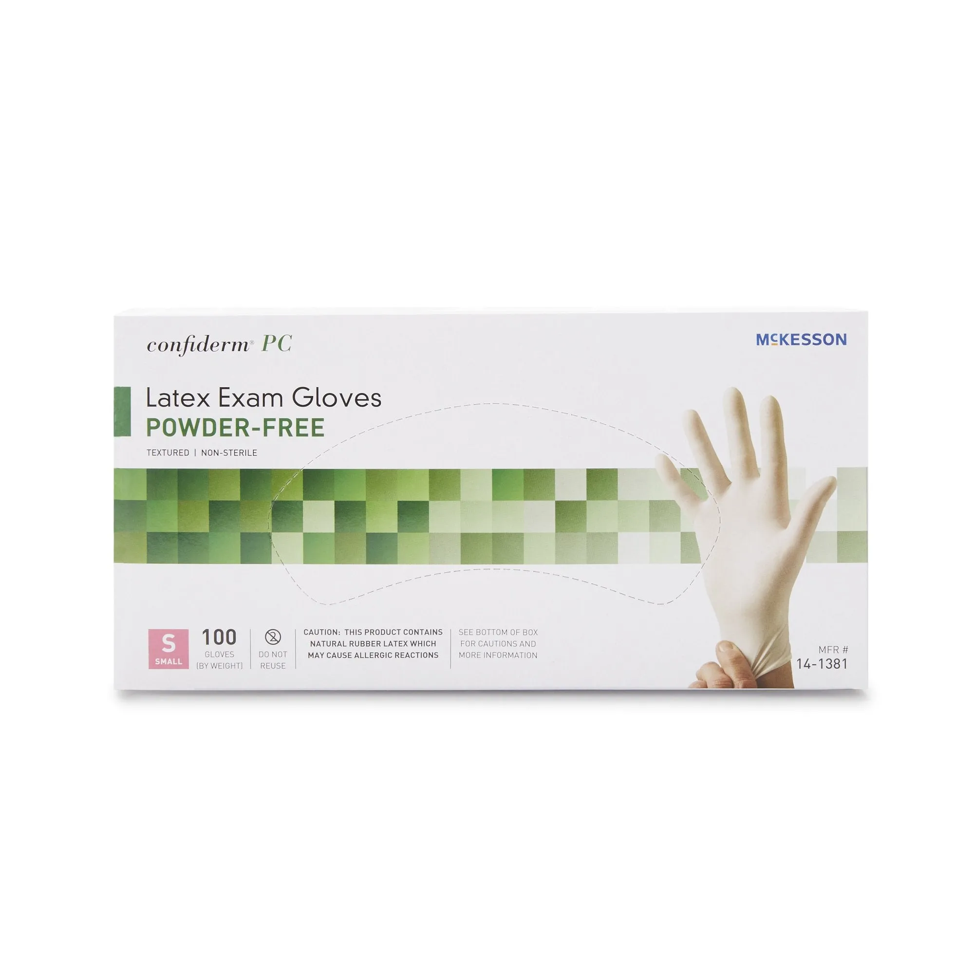 McKesson Confiderm® Latex Exam Glove, Small, Ivory