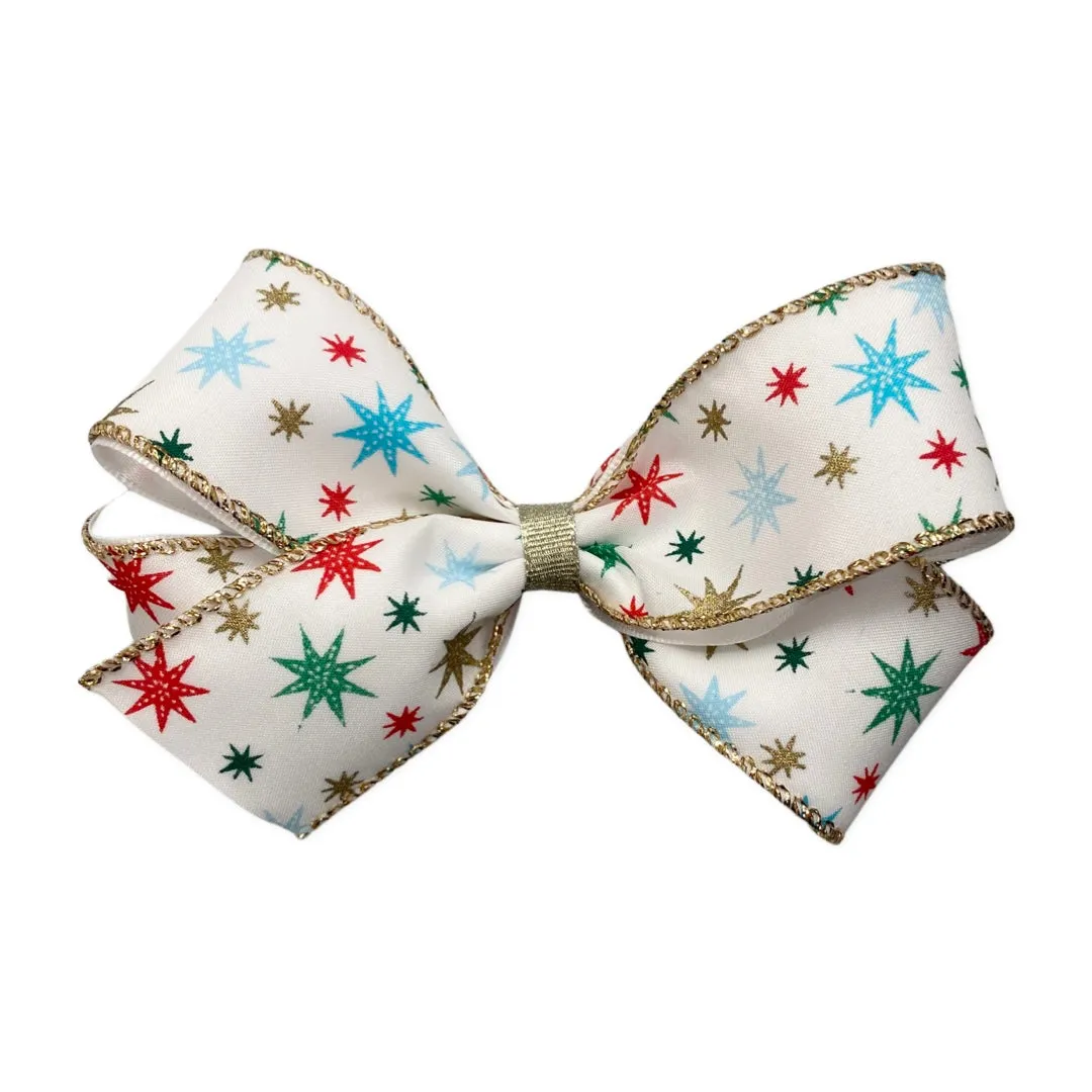 Medium Fancy Star Layered Hair Bow on Clippie