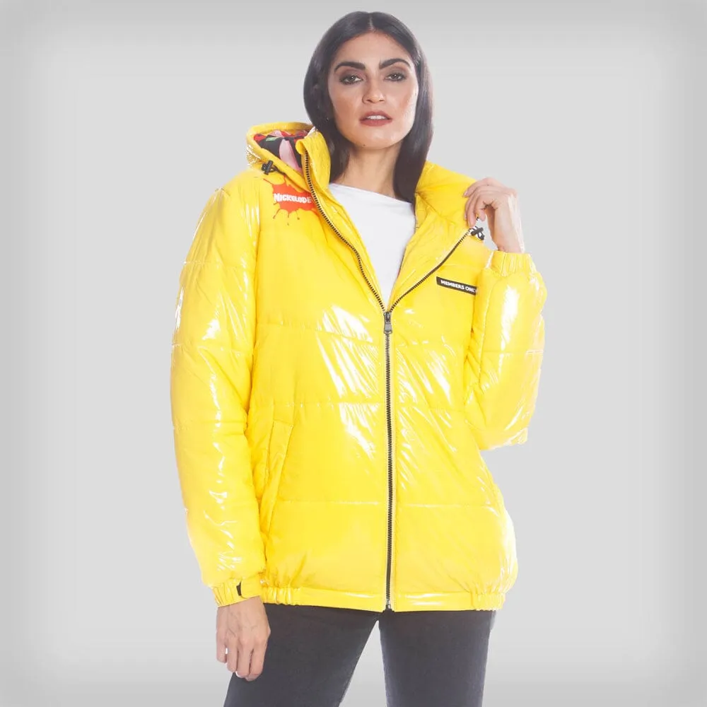 Members Only Women's Nickelodeon Shiny Collab Puffer Oversized Jacket