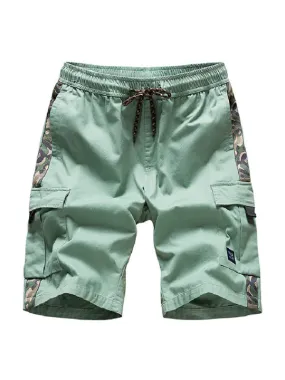 Men's Elastic Waist Drawstring Cargo Shorts