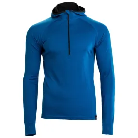 Mens Merino 200 Zip Neck Hoodie (Blue)