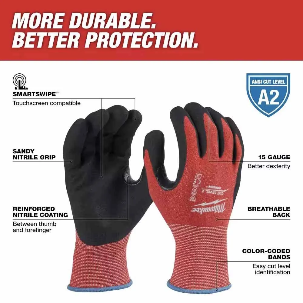 Milwaukee 48-22-8925 Cut Level 2 Nitrile Dipped Gloves - S