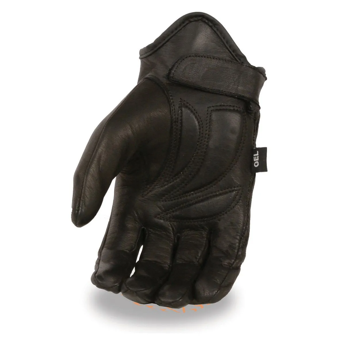 Milwaukee Leather Men's Black Leather ‘Reflective Skull’ Motorcycle Hand Gloves W/Gel Padded Palm MG7570