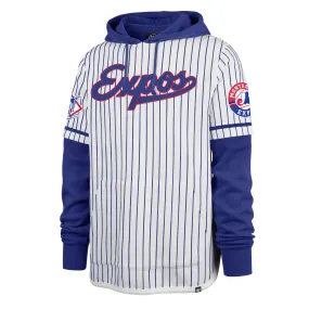 Montreal Expos MLB 47 Brand Men's Double Header Pinstripe Shortstop Hoodie