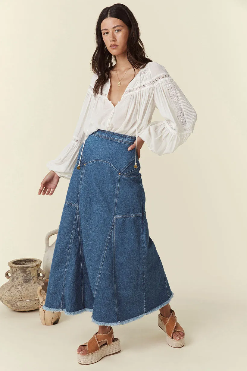 Muse Denim Maxi Skirt