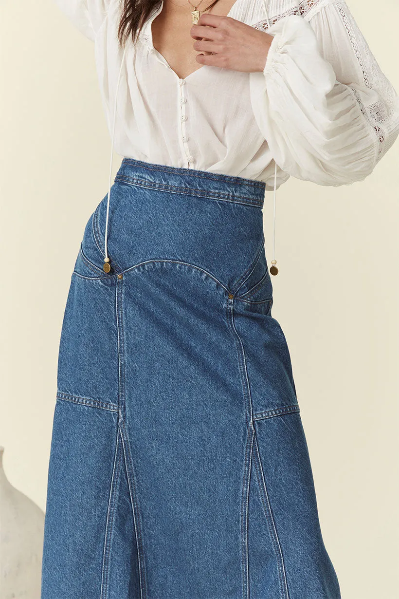 Muse Denim Maxi Skirt