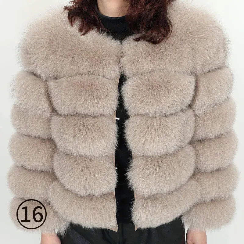 Natural Real Fox Fur Coat Women Winter Warm Luxury Fur Jacket Detachable Long Sleeves Female Vest Furry Coats